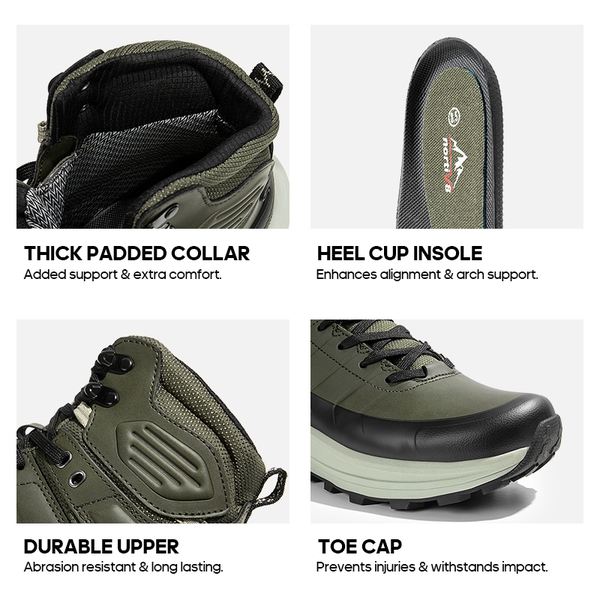 Men's Cap-Toe Waterproof Hiking Boots - ARMY GREEN - 1